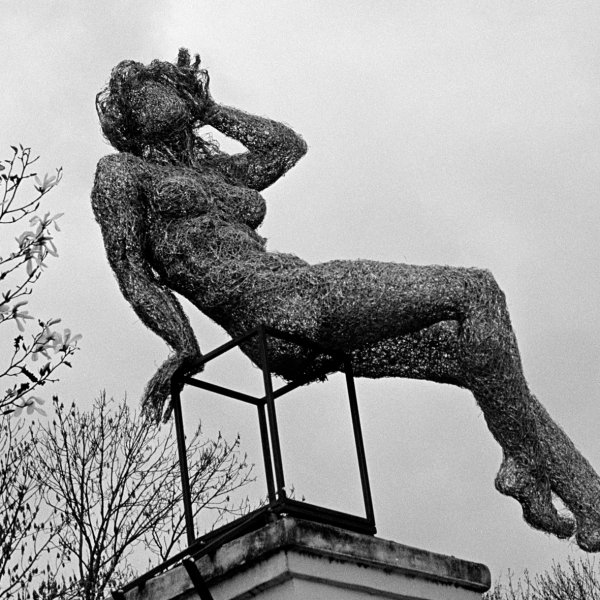 Drátěná plastika sochařky Veroniky Psotkové